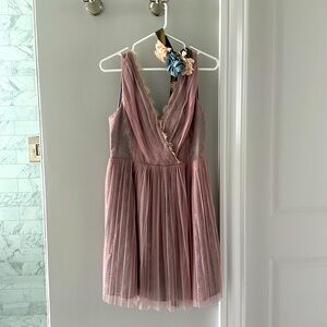 Ryu tulle and lace dress with ribbon belt, size large, EUC, worn once for photos